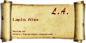 Lapis Alex névjegykártya